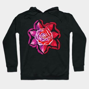 pink rose and purple Hoodie